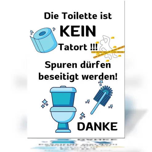 Toiletten-Schild „Die Toilette ist KEIN Tatort!“ – DIN A4
